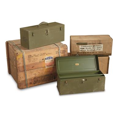 U.S. Military Surplus M6 MBC Tool Box, Dated 1942, 4 Pack in Crate NEW