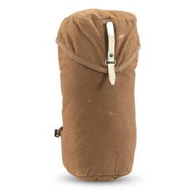 French Military Surplus Heavy Canvas Gas Mask Bag, 2 Pack, Used