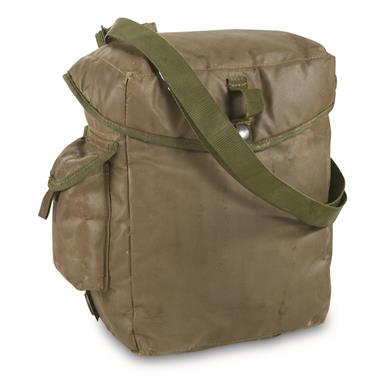 French Military Surplus Gas Mask Bag, 2 Pack, Used