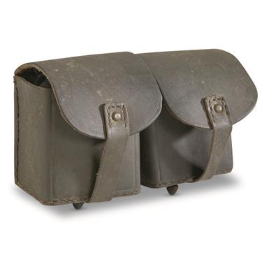 Italian Military Surplus Leather Pouch, Used