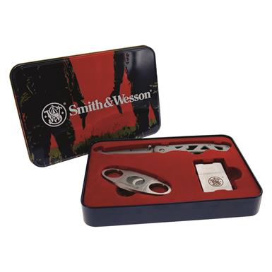 Smith & Wesson Cigar Cutter, Lighter and Knife Combo
