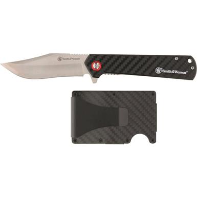 Smith & Wesson Linerlock Folding Knife and Wallet Combo