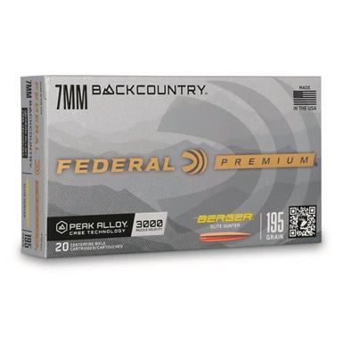 Federal Berger Elite Hunter, 7mm Backcountry, Berger Elite Hunter, 195 Grain, 20 Rounds