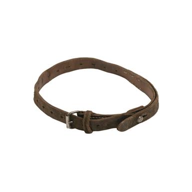 East German Military Surplus Leather Coat Strap, Used
