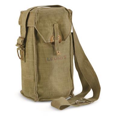 Belgian Military Surplus Heavyweight Canvas Gas Mask Bag, 2 Pack, Used