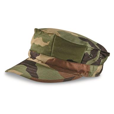 U.S. Military Surplus Woodland Camo 8 Point Cap, New