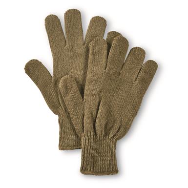 U.S. Municipal Surplus Knit Wool Gloves, 6 Pairs, New
