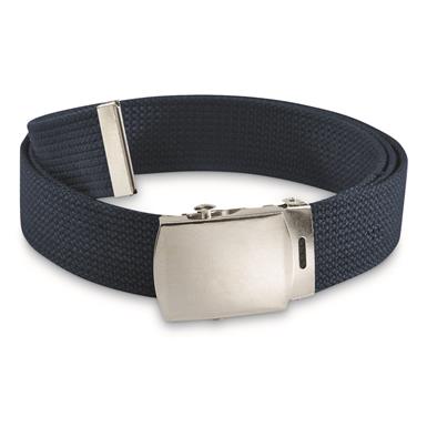 U.S. Municipal Surplus Military Style Web Belt with Silver Buckle, 12 Pack, New
