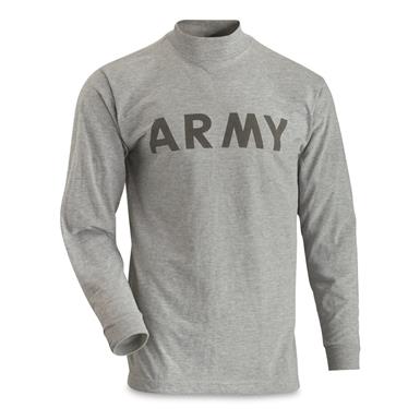 U.S. Military Surplus ARMY Long Sleeve T-Shirts, 4 Pack, Used