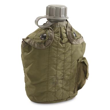 U.S. Military Surplus 1 Quart Canteen and Insulated Cover, Used