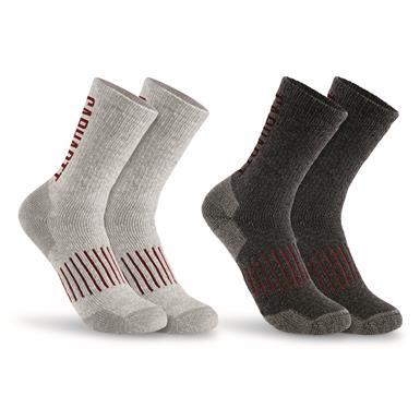 Carhartt Men's Wool Blend Midweight Logo Crew Socks, 2 Pairs