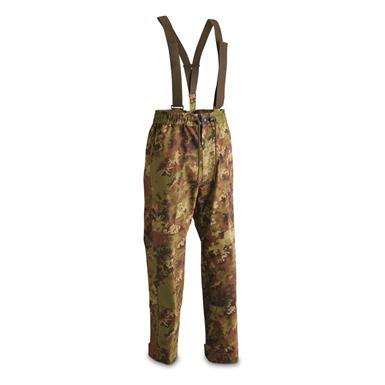 Italian Military Surplus Waterproof Overpants with Suspenders, New