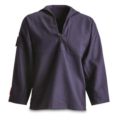 Italian Navy Surplus Wool Blend Middy Shirt, New