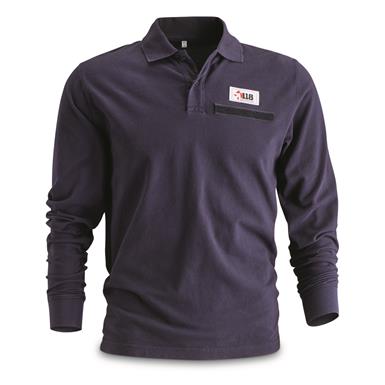 Italian EMT Surplus Long Sleeve Polo Shirts, 2 Pack, New