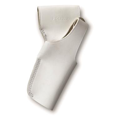 Italian Carabinieri Police Surplus Large Frame White Leather Holster, Like New