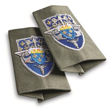 French Military Surplus Versailles Defense Base Epaulet Patches, 4 Pairs, New