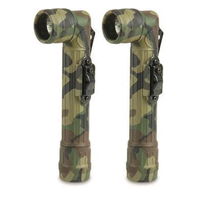 Italian Municipal Surplus Anglehead Flashlights, 2 Pack, New
