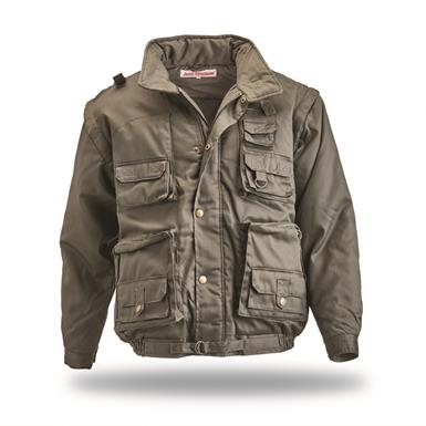 Italian Forestry Department Surplus Quilted Jacket with Zip-Off Sleeves, New