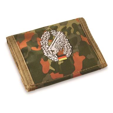 German Military Style Embroidered Trifold Wallets, 4 Pack