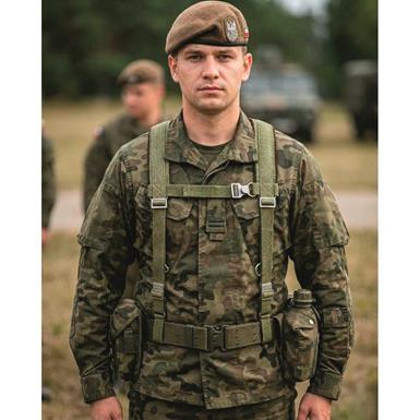Polish Military Surplus Canvas Clip Suspenders, 4 Pack, New