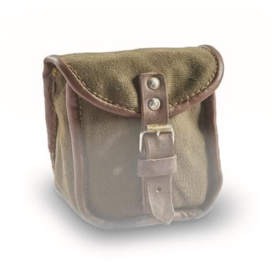 Romanian Military Surplus Canvas/Leather Ammo Pouches, 3 Pack, Used