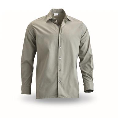 Italian Military Surplus Civil Guard Long Sleeve Service Shirts, 2 Pack, New
