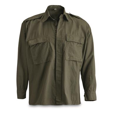 Croatian Military Surplus Long Sleeve Ripstop Field Shirt, Used