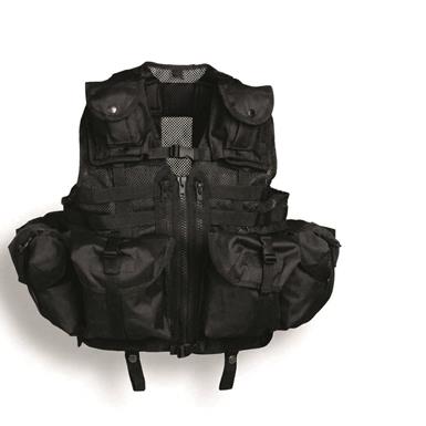 Mil-Tec 8-Pocket Tactical Vest, Black