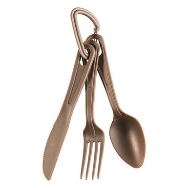 Mil-Tec 3-Piece Polycarbonate Chow Utensil Set, Olive Drab