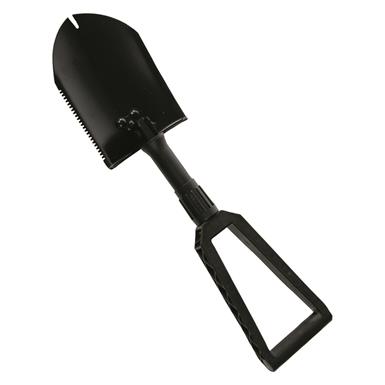 Mil-Tec Tri-Fold Shovel with Nylon Cover, Black