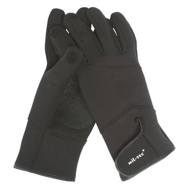 Mil-Tec Neoprene/Amaro Shooting Gloves, Black