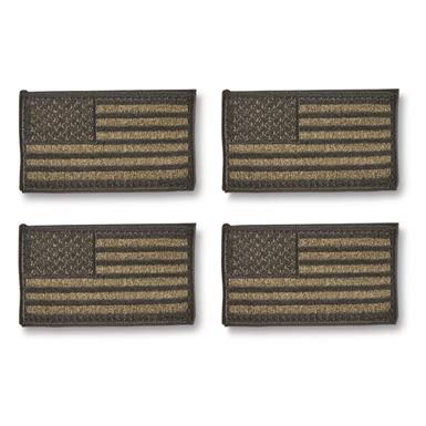 U.S. Military Surplus FireForce U.S. Flag Patch with Hook-and-Loop Back, 4 Pack, New