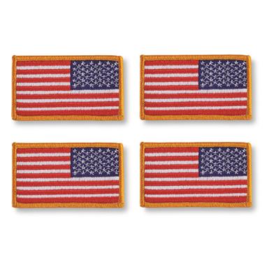 U.S. Military Surplus Reverse American Flag Patch with Hook-and-Loop Backing, 4 Pack, New