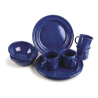 Mil-Tec 12-Piece Enamel Dinnerware Set