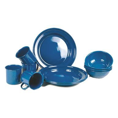 Mil-Tec 12-Piece Enamel Dinnerware Set