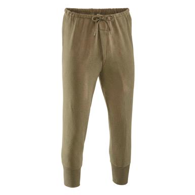 Greek Military Surplus Fleece Long John Pants, 4 Pack, Used