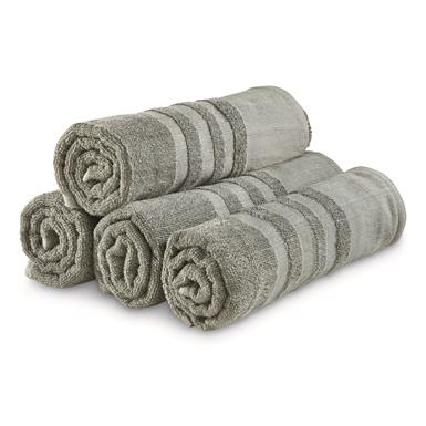 U.S. Military Style Cotton Towels, 4 Pack, New