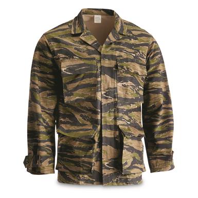 Greek Military Surplus Ripstop BDU Jacket, Tiger Stripe Camo, New