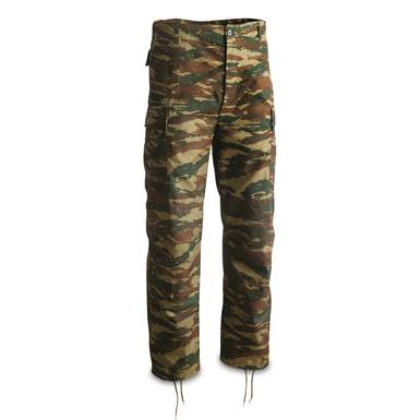 Greek Military Surplus Camo Cotton BDU Pants, New