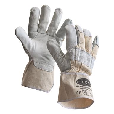 German Military Surplus Leather and Canvas Work Gloves, 3 Pairs, Like New
