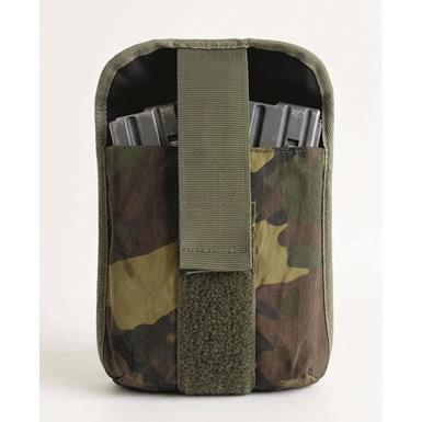 Italian Military Surplus Camo Double Magazine Pouches, 2 Pack, Used