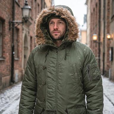 Mil-Tec Military Style N3B Parka, Olive Drab