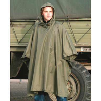 Mil-Tec Ripstop Wet Weather Poncho, Black