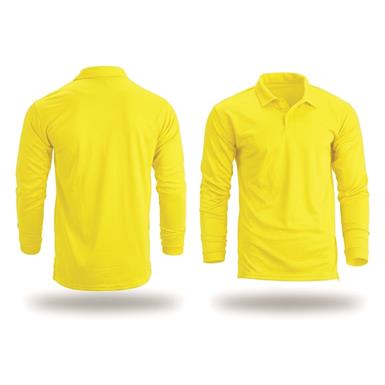U.S. Municipal Surplus Mocean Moisture Wicking Long Sleeve Tech Polo Shirts, 2 Pack, New