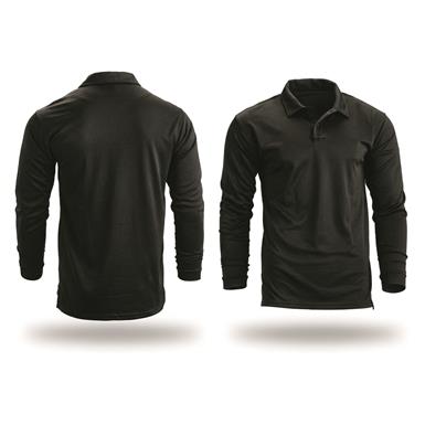 U.S. Municipal Surplus Mocean Moisture Wicking Long Sleeve Tech Polo Shirts, 2 Pack, New