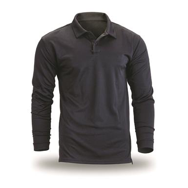 U.S. Municipal Surplus Mocean Moisture Wicking Long Sleeve Tech Polo Shirts, 2 Pack, New