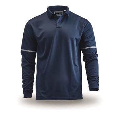 U.S. Municipal Surplus Mocean X-Static Reflective Sleeve Long Sleeve Polo Shirts, 2 Pack, New