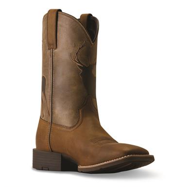 Ariat Men's Sport Buck Wide Square Toe Cowboy Boots