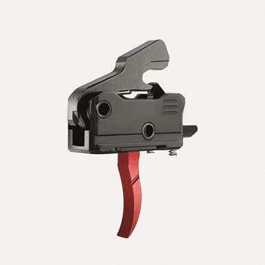 RISE Armament Rave 140 Drop-In Trigger, AR-15/AR-10, Anti-Walk Pins, Curved Blade, RISE Red