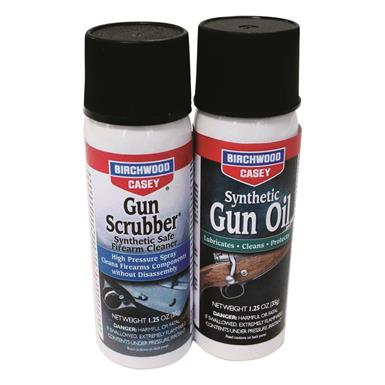 Birchwood Casey Gun Scrubber & Synthetic Gun Oil Combo